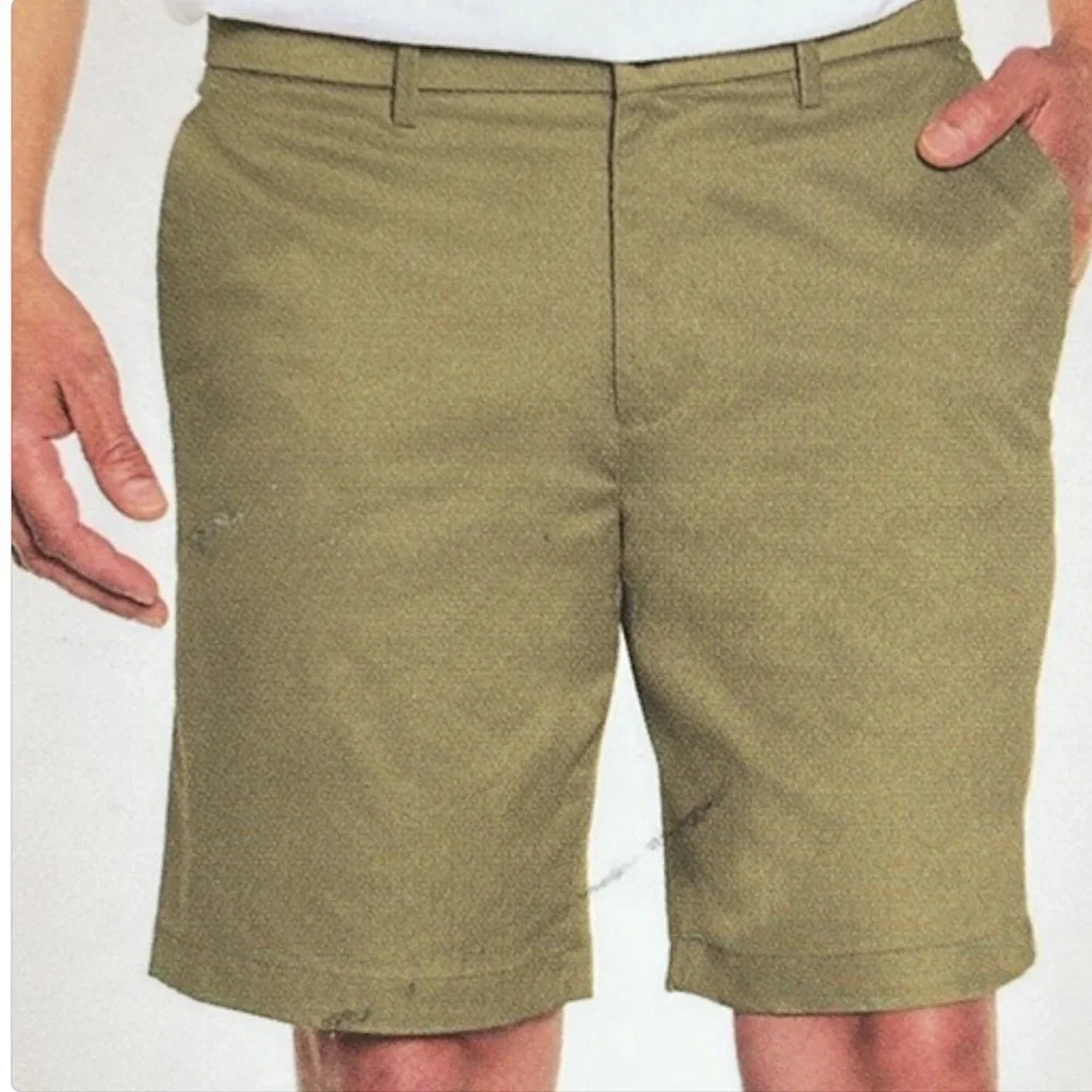 BANANA REPUBLIC NWT Tan Khaki Flat Front Twill Chino Shorts Pockets Preppy 30